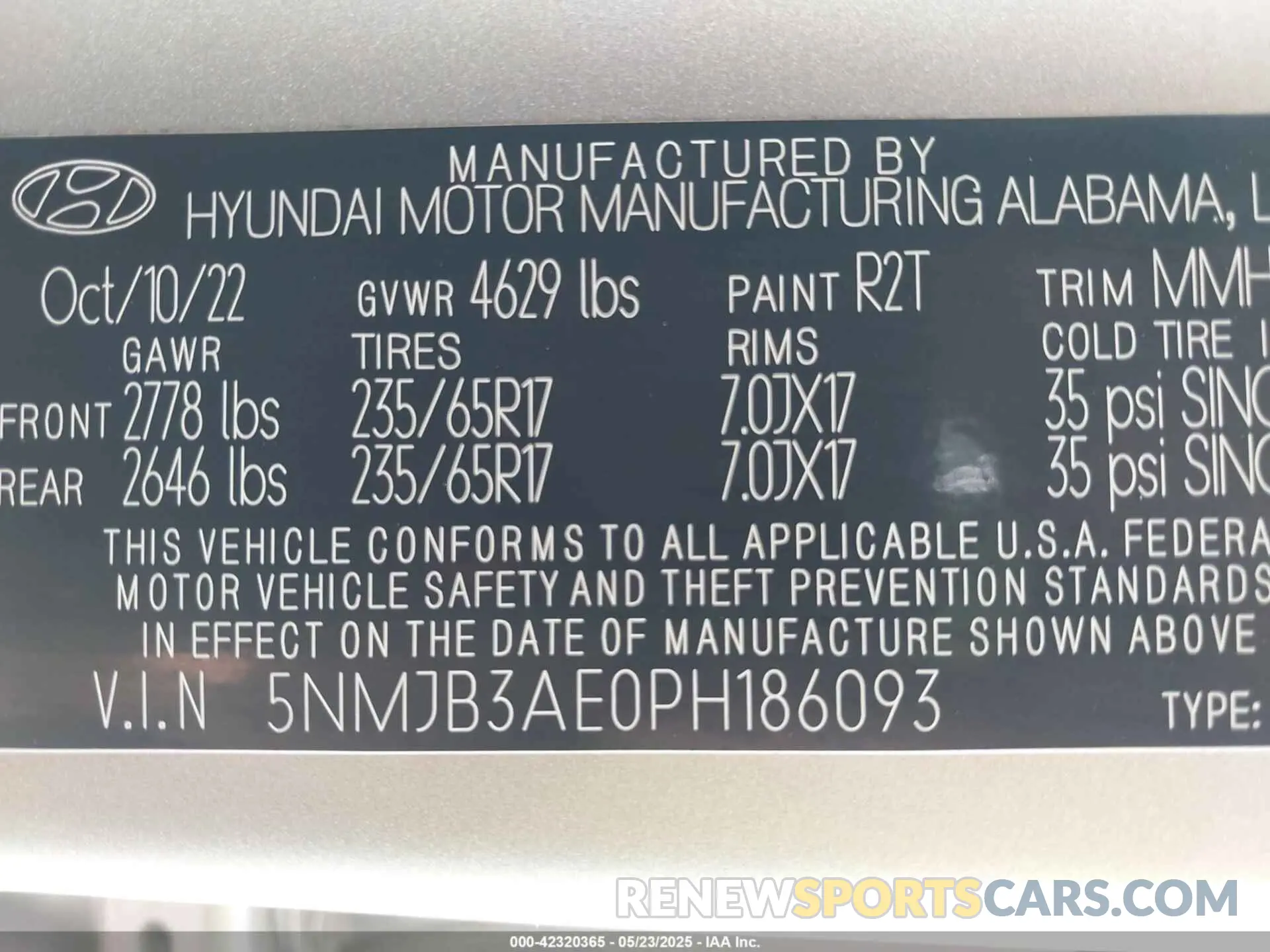 9 Фотография поврежденного автомобиля 5NMJB3AE0PH186093 HYUNDAI TUCSON 2023