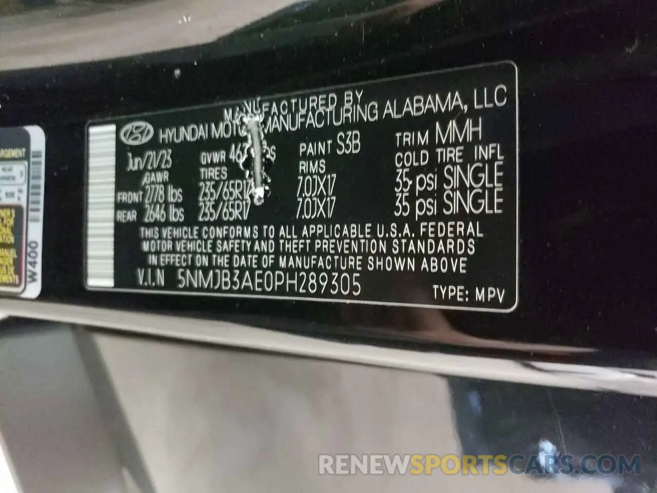14 Фотография поврежденного автомобиля 5NMJB3AE0PH289305 HYUNDAI TUCSON 2023