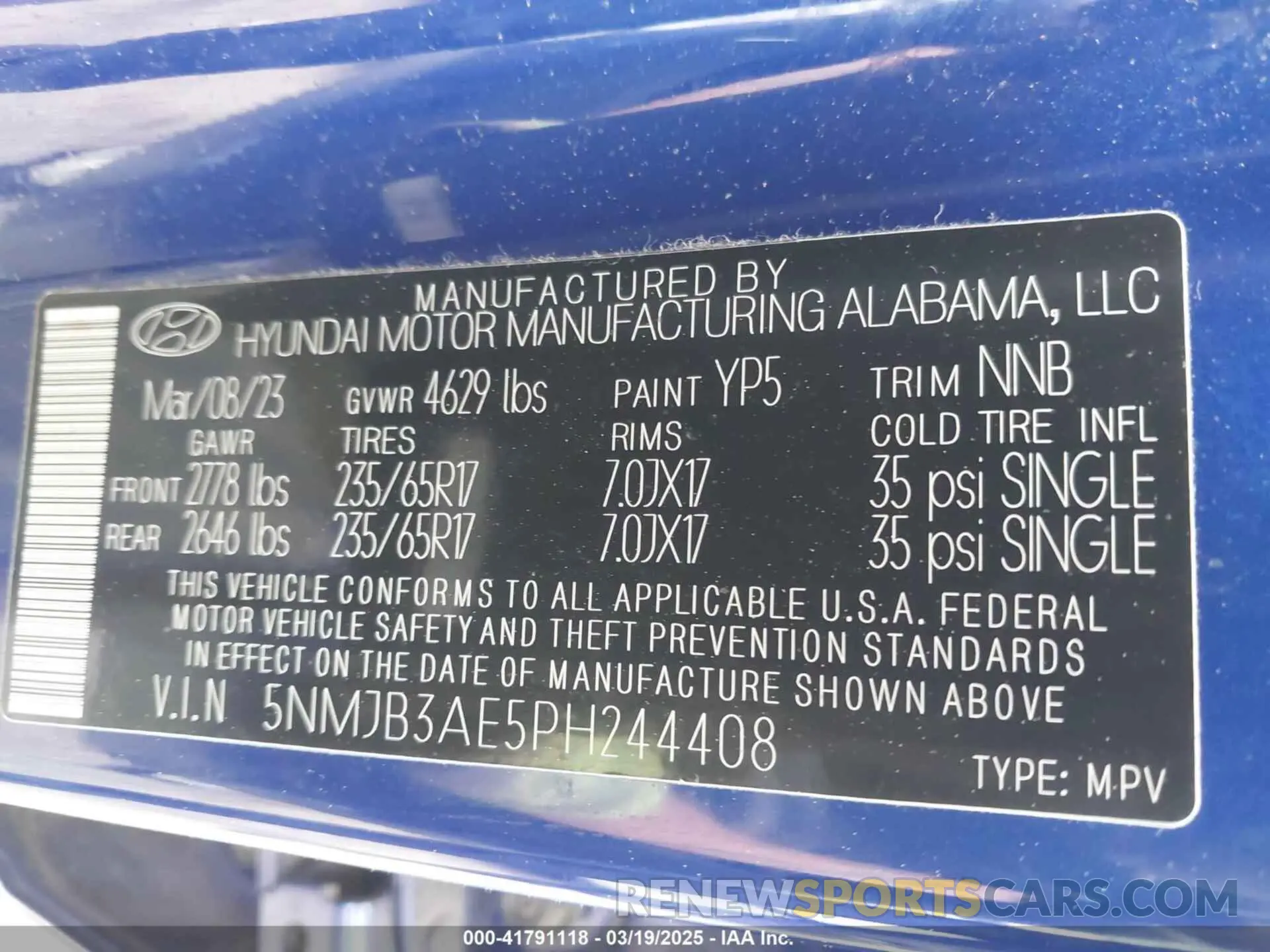9 Фотография поврежденного автомобиля 5NMJB3AE5PH244408 HYUNDAI TUCSON 2023