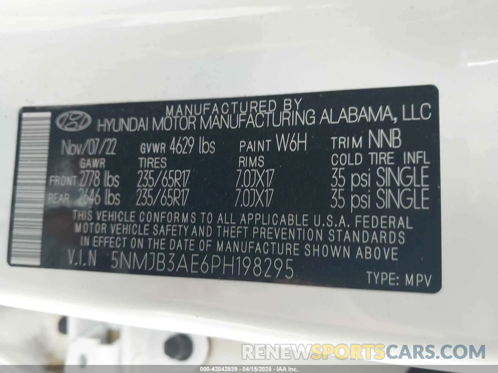 9 Фотография поврежденного автомобиля 5NMJB3AE6PH198295 HYUNDAI TUCSON 2023