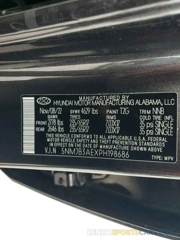 14 Photograph of a damaged car 5NMJB3AEXPH198686 HYUNDAI TUCSON 2023