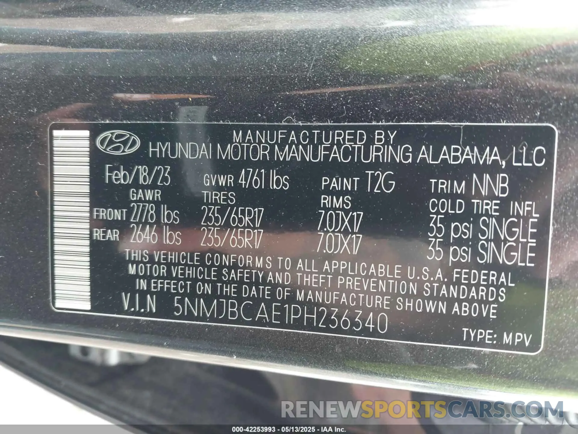 9 Фотография поврежденного автомобиля 5NMJBCAE1PH236340 HYUNDAI TUCSON 2023