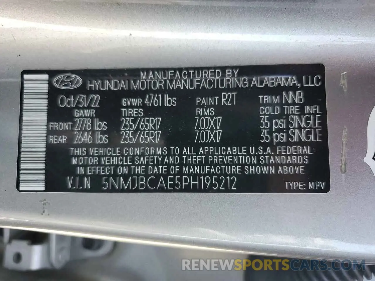 14 Photograph of a damaged car 5NMJBCAE5PH195212 HYUNDAI TUCSON 2023