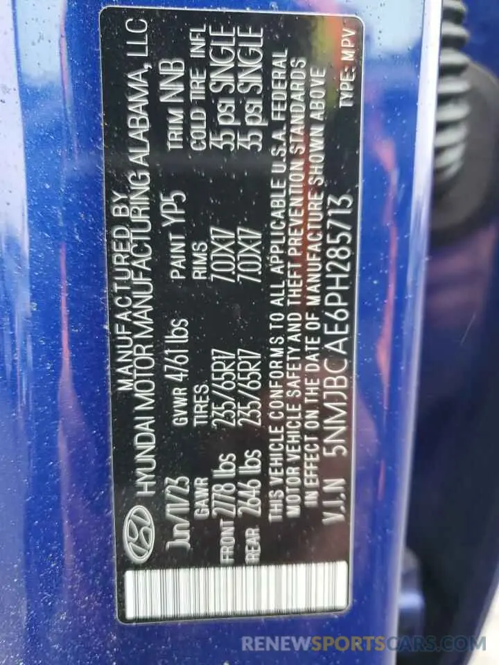 14 Фотография поврежденного автомобиля 5NMJBCAE6PH285713 HYUNDAI TUCSON 2023