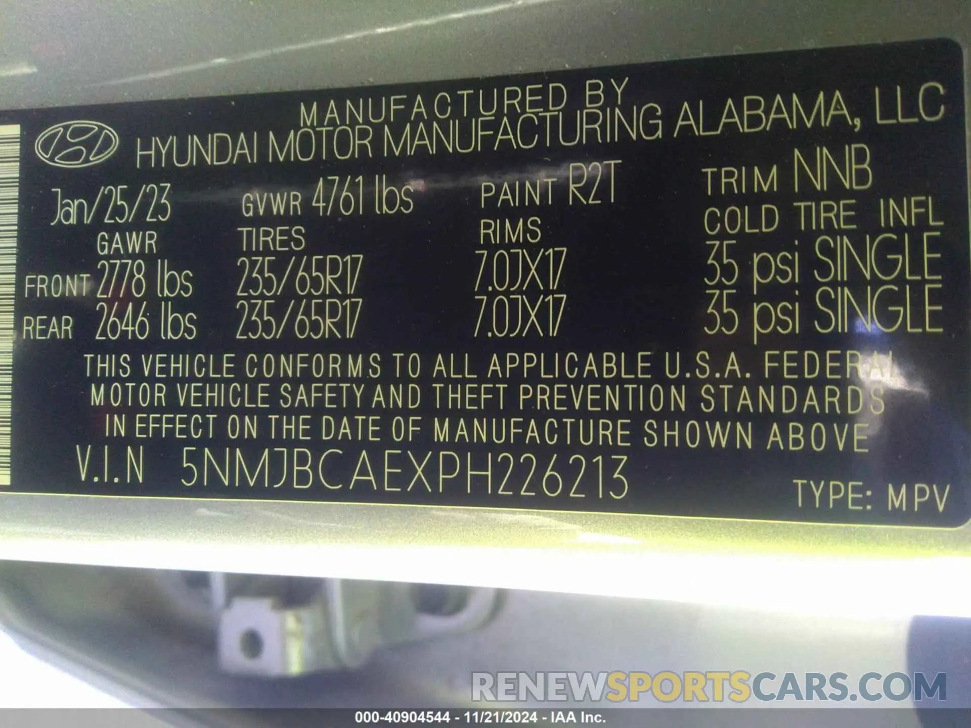 9 Фотография поврежденного автомобиля 5NMJBCAEXPH226213 HYUNDAI TUCSON 2023
