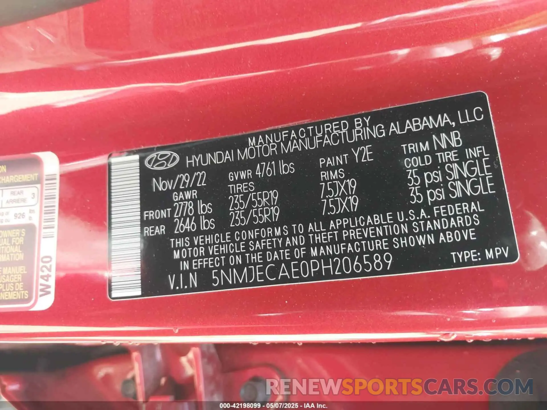9 Photograph of a damaged car 5NMJECAE0PH206589 HYUNDAI TUCSON 2023