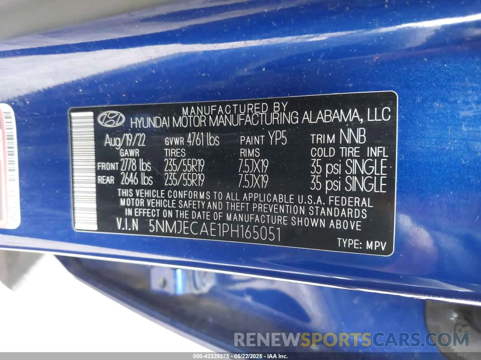 9 Фотография поврежденного автомобиля 5NMJECAE1PH165051 HYUNDAI TUCSON 2023