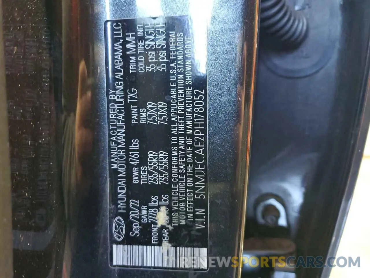 14 Фотография поврежденного автомобиля 5NMJECAE2PH178052 HYUNDAI TUCSON 2023