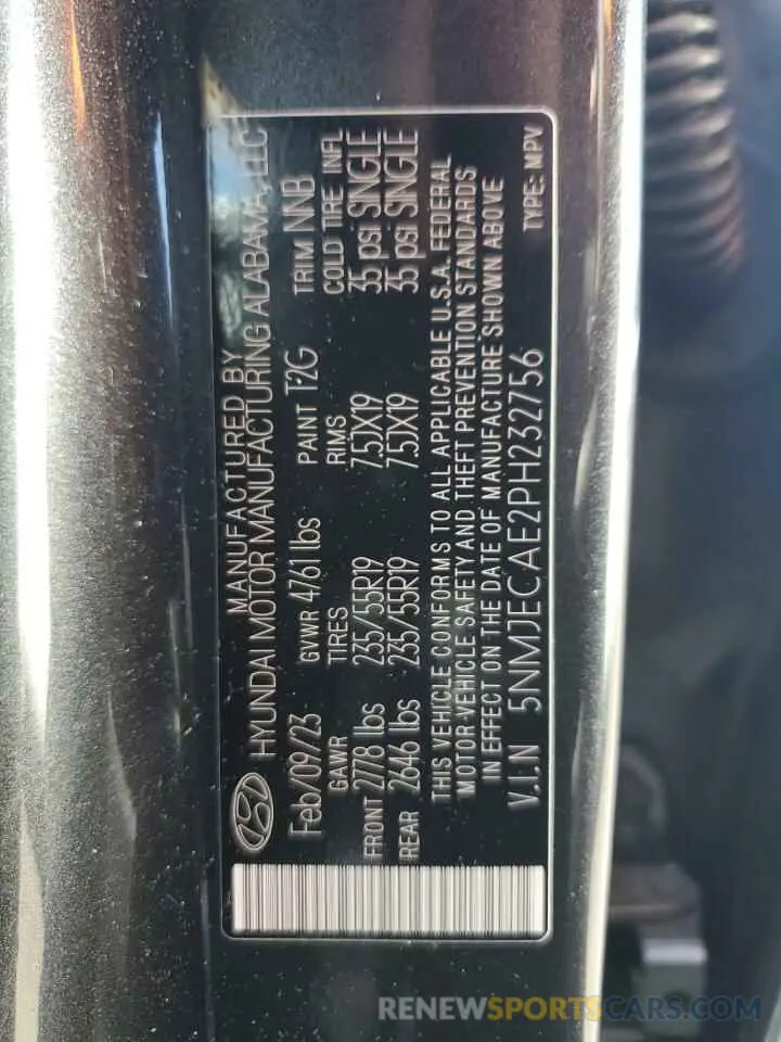15 Фотография поврежденного автомобиля 5NMJECAE2PH232756 HYUNDAI TUCSON 2023
