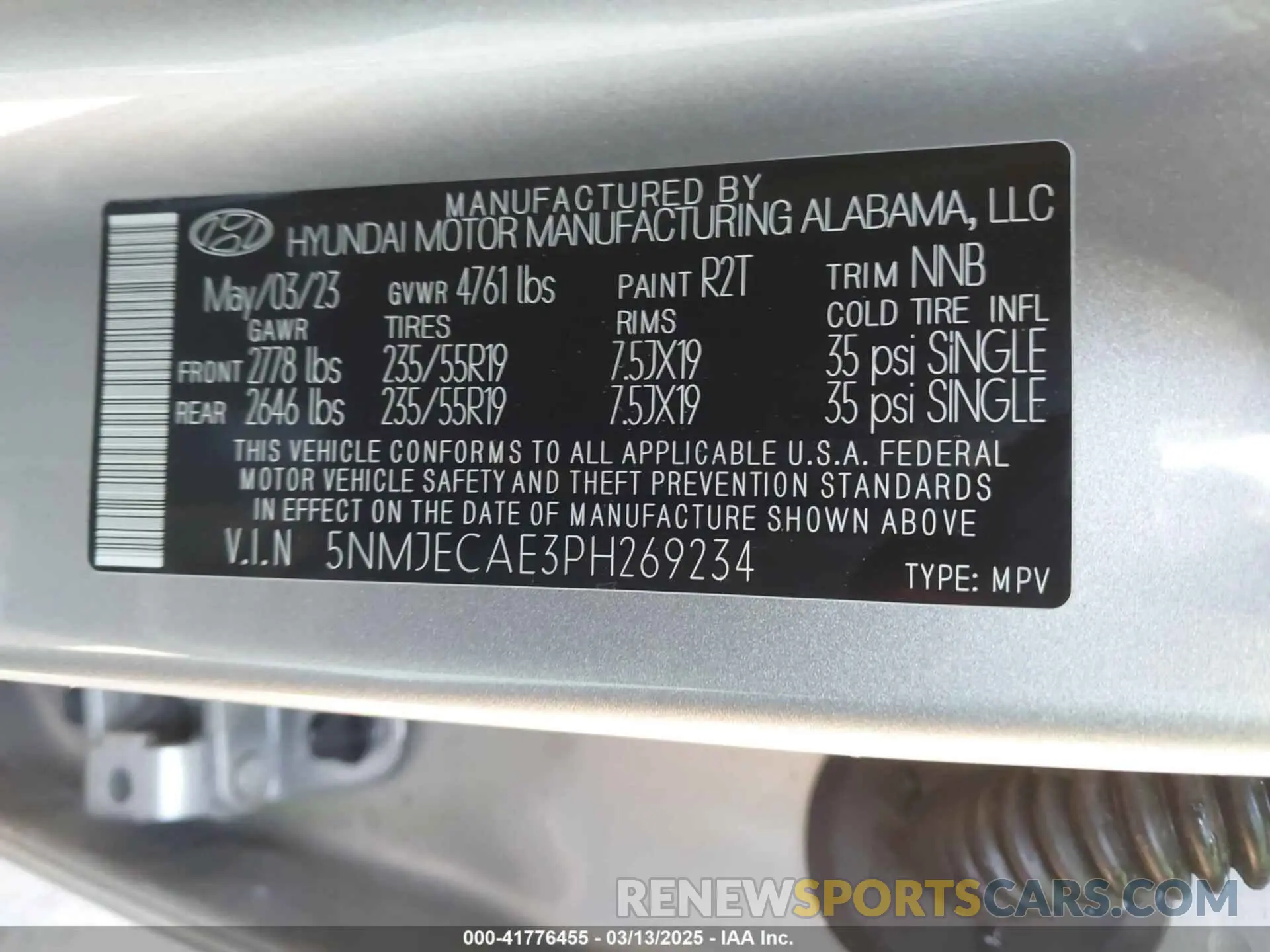 9 Photograph of a damaged car 5NMJECAE3PH269234 HYUNDAI TUCSON 2023
