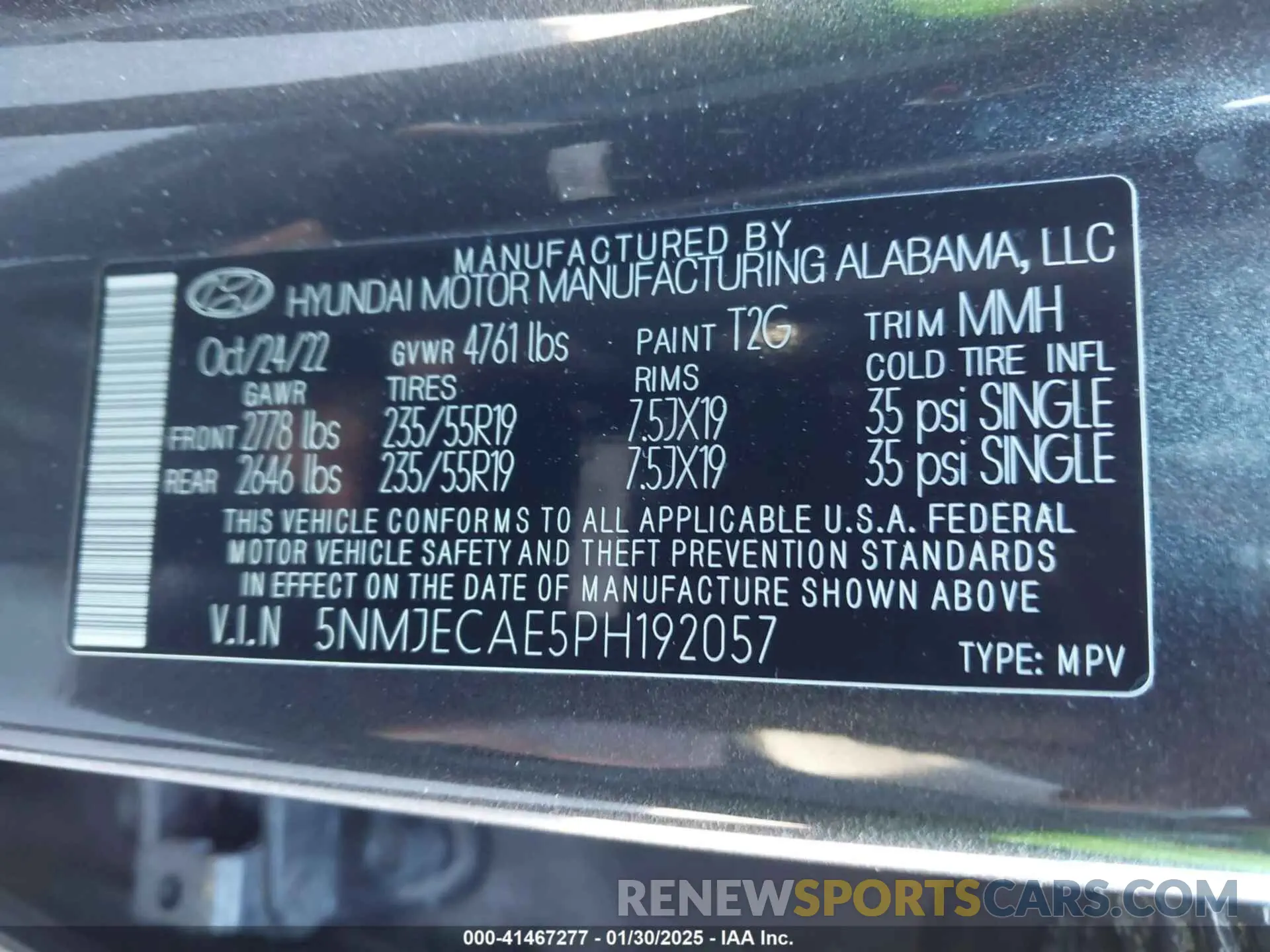 9 Фотография поврежденного автомобиля 5NMJECAE5PH192057 HYUNDAI TUCSON 2023