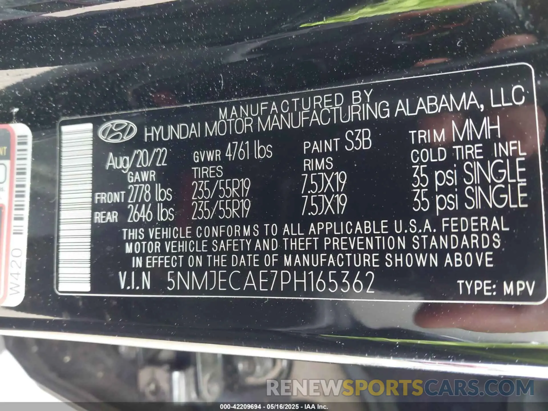 9 Фотография поврежденного автомобиля 5NMJECAE7PH165362 HYUNDAI TUCSON 2023