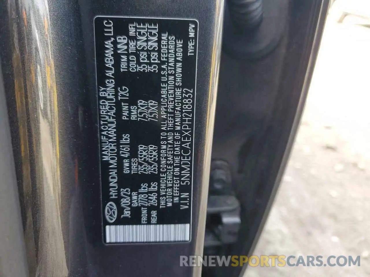 13 Photograph of a damaged car 5NMJECAEXPH218832 HYUNDAI TUCSON 2023