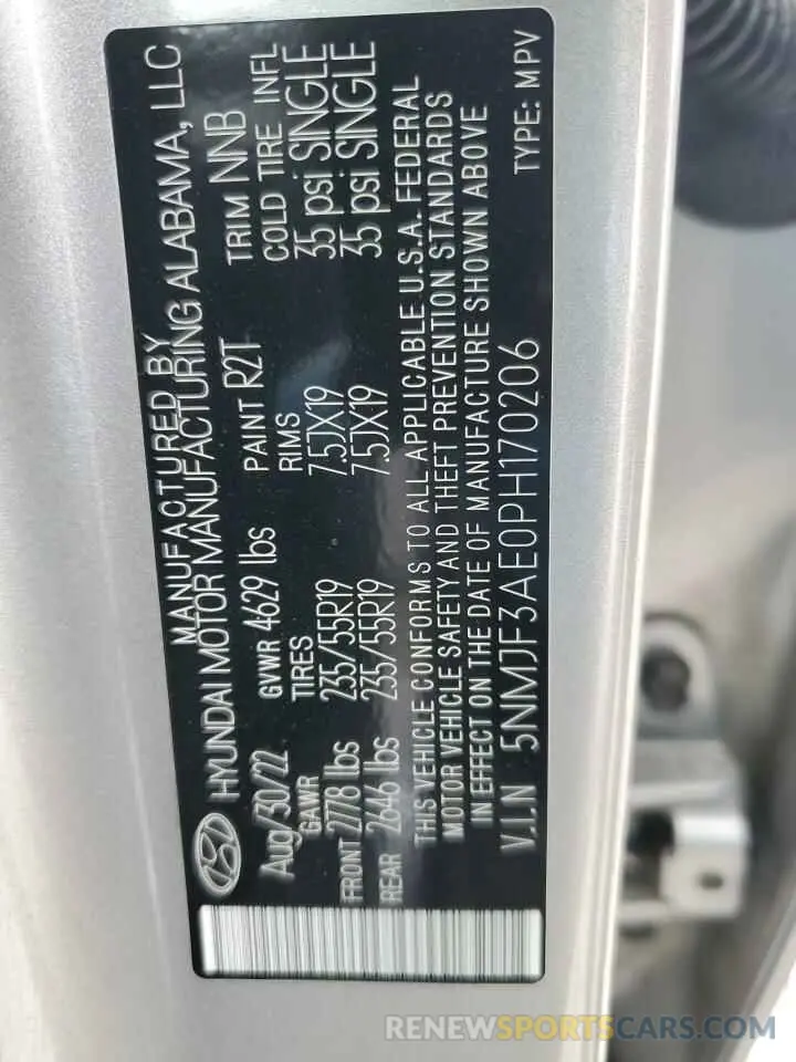 14 Photograph of a damaged car 5NMJF3AE0PH170206 HYUNDAI TUCSON 2023
