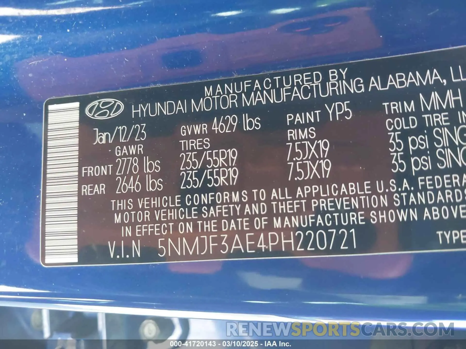 9 Фотография поврежденного автомобиля 5NMJF3AE4PH220721 HYUNDAI TUCSON 2023