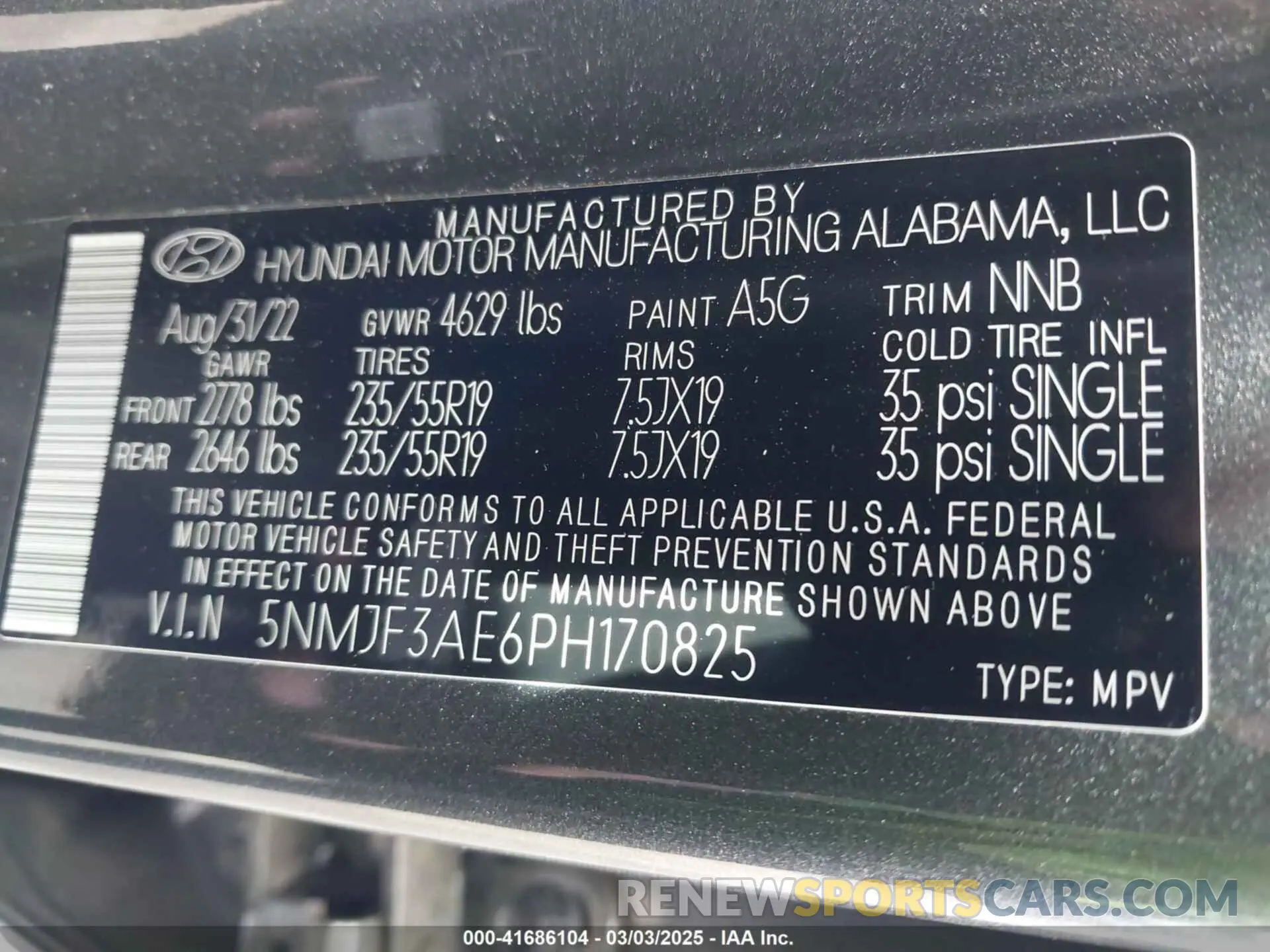 9 Фотография поврежденного автомобиля 5NMJF3AE6PH170825 HYUNDAI TUCSON 2023