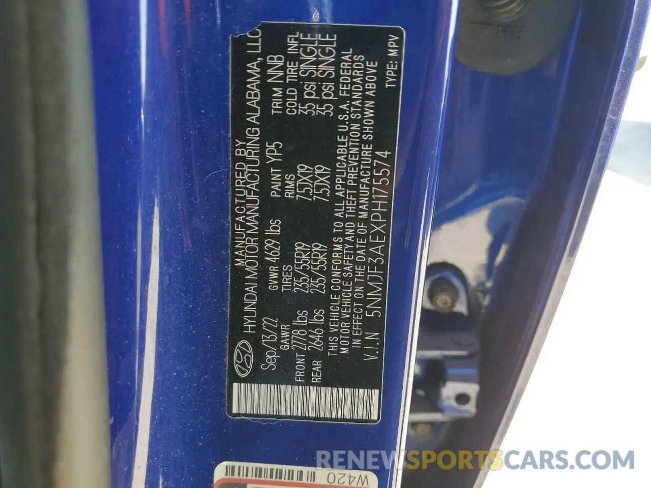 13 Фотография поврежденного автомобиля 5NMJF3AEXPH175574 HYUNDAI TUCSON 2023
