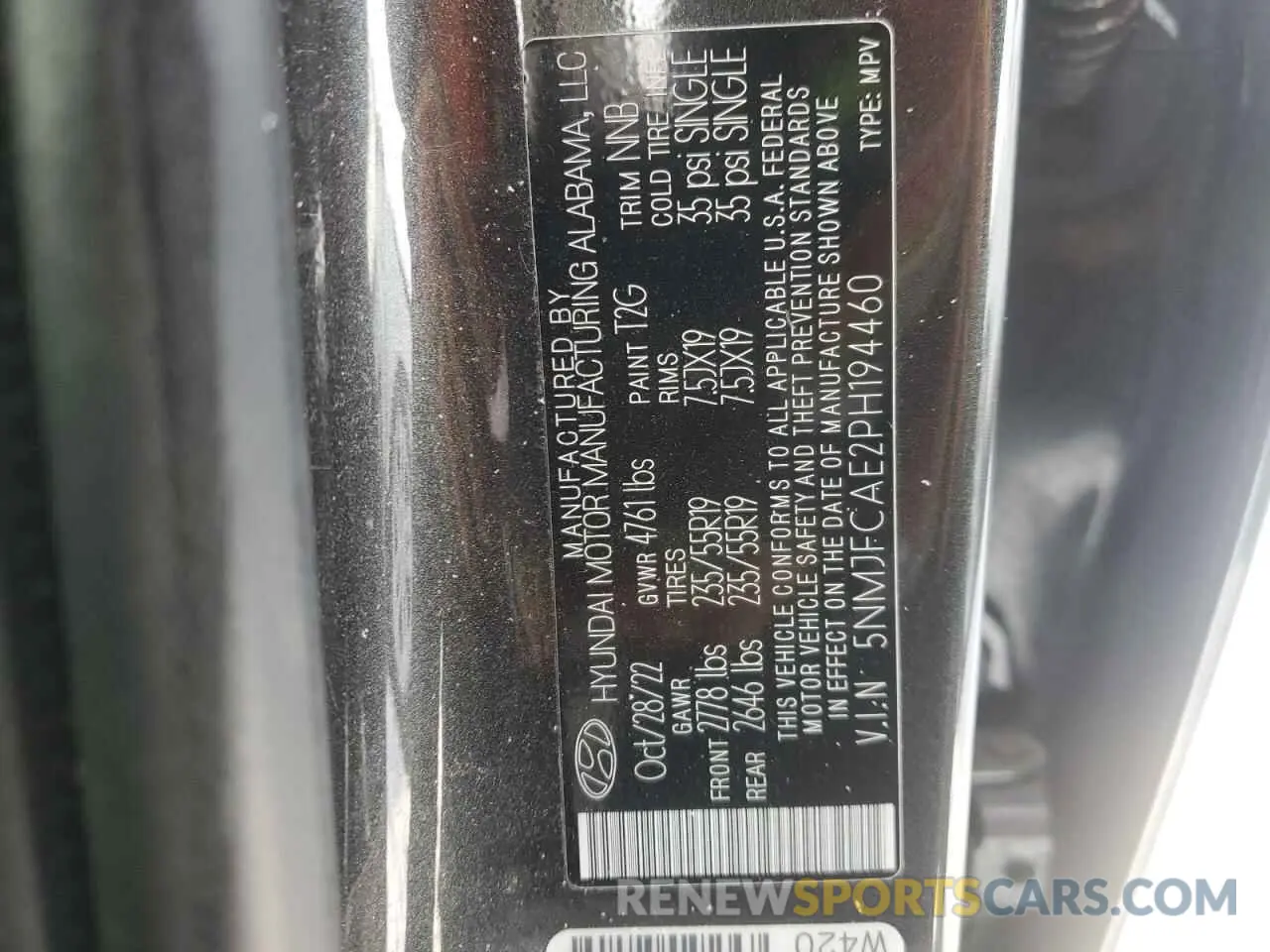 13 Photograph of a damaged car 5NMJFCAE2PH194460 HYUNDAI TUCSON 2023