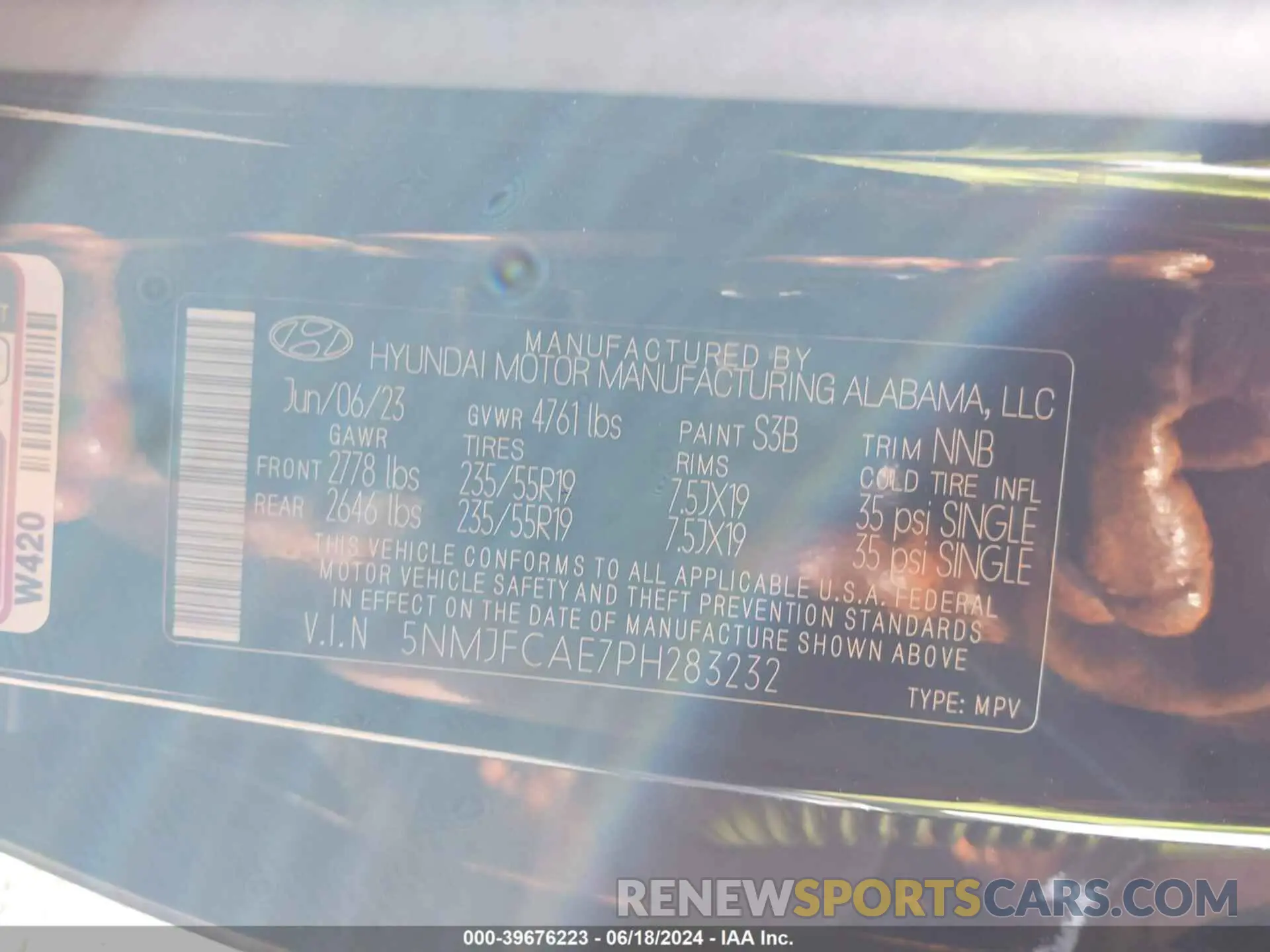 9 Фотография поврежденного автомобиля 5NMJFCAE7PH283232 HYUNDAI TUCSON 2023