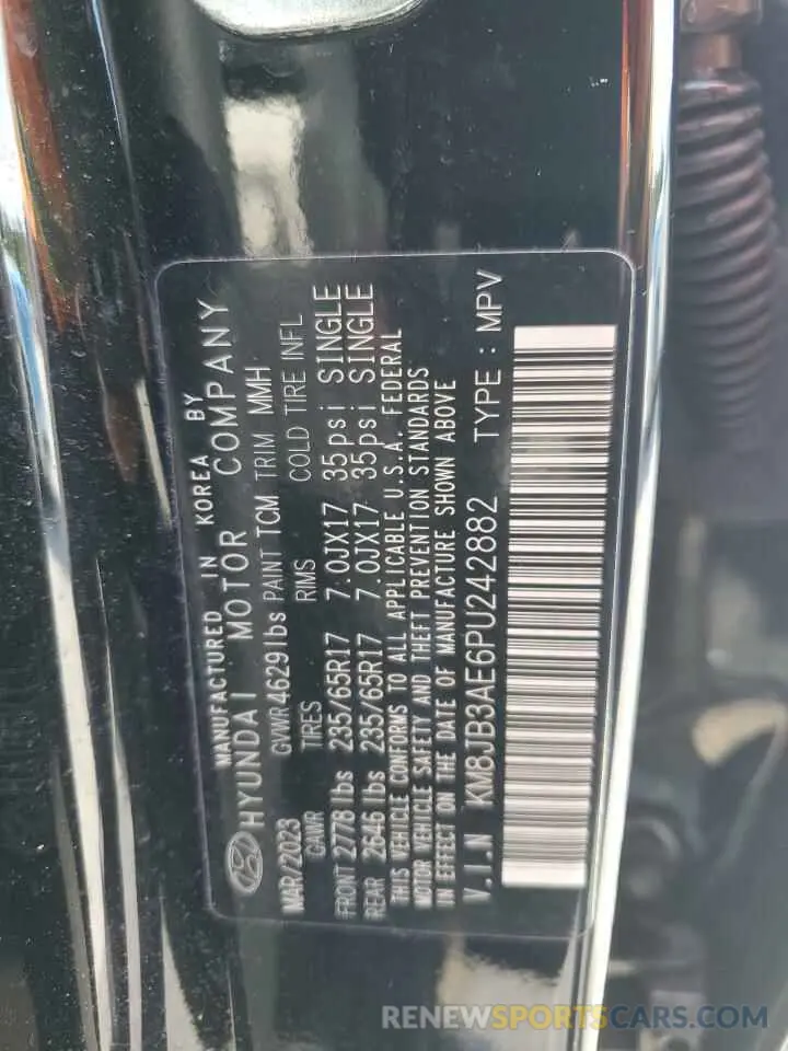 14 Фотография поврежденного автомобиля KM8JB3AE6PU242882 HYUNDAI TUCSON 2023