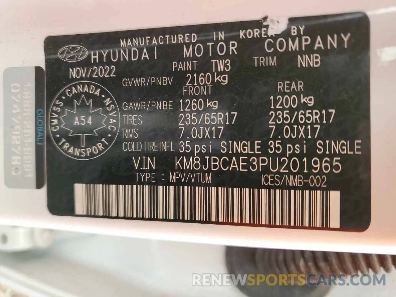 13 Фотография поврежденного автомобиля KM8JBCAE3PU201965 HYUNDAI TUCSON 2023