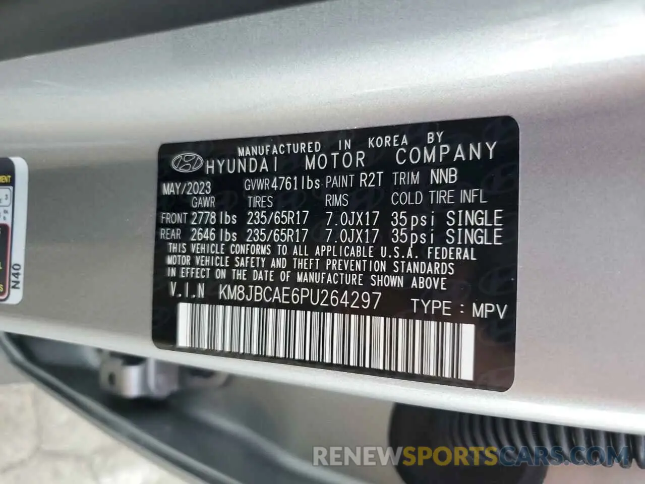 13 Photograph of a damaged car KM8JBCAE6PU264297 HYUNDAI TUCSON 2023