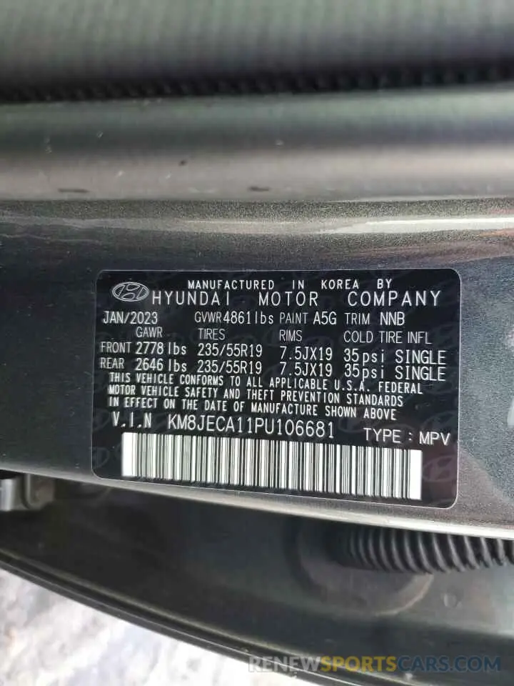 13 Photograph of a damaged car KM8JECA11PU106681 HYUNDAI TUCSON 2023