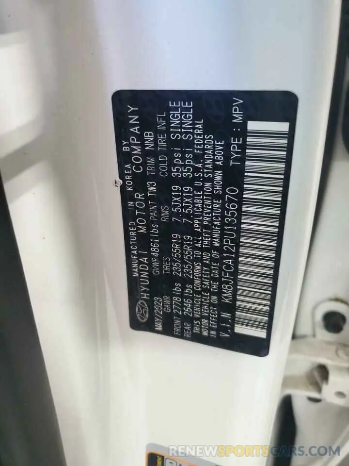 14 Photograph of a damaged car KM8JFCA12PU135670 HYUNDAI TUCSON 2023