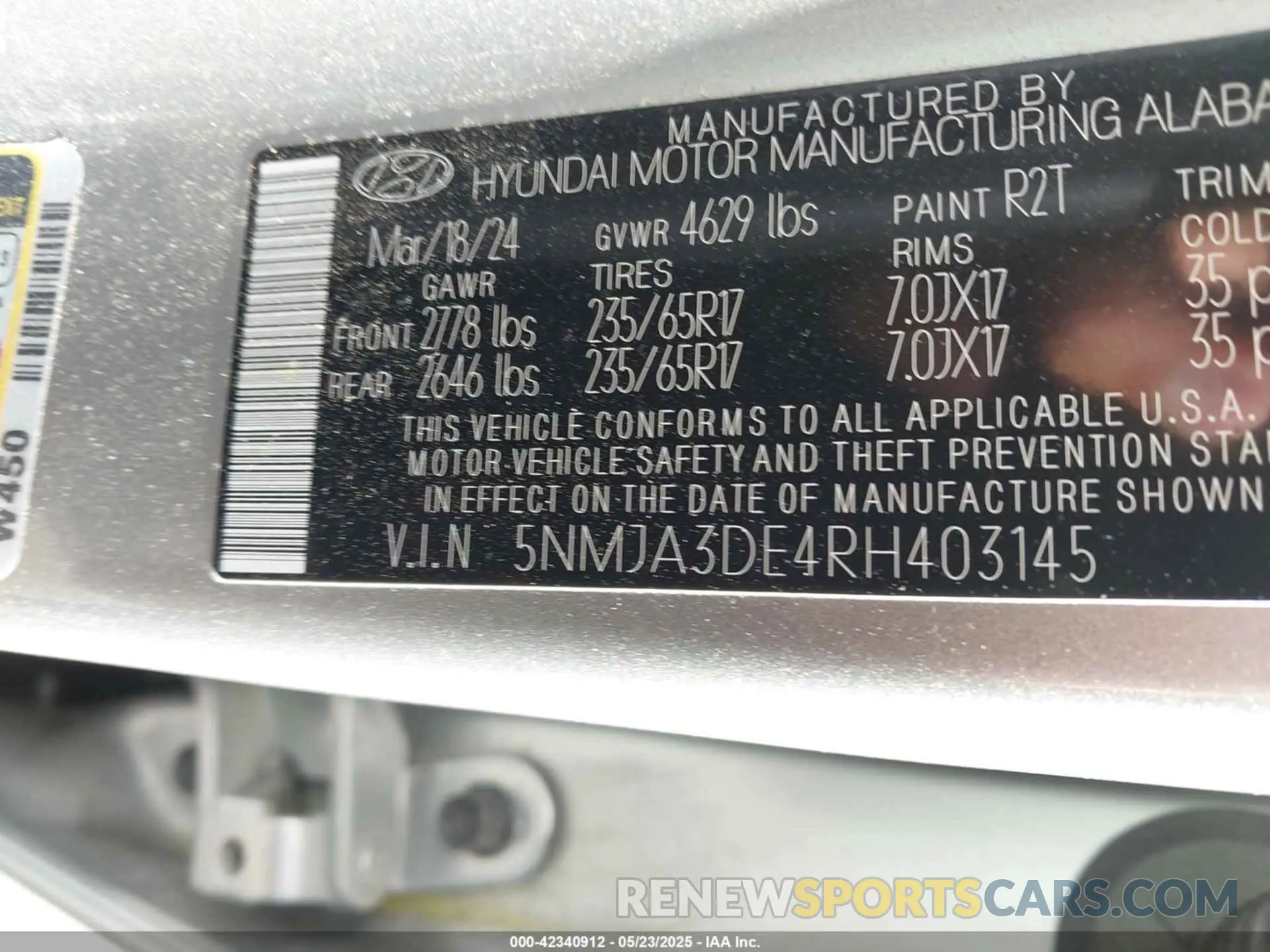 9 Photograph of a damaged car 5NMJA3DE4RH403145 HYUNDAI TUCSON 2024