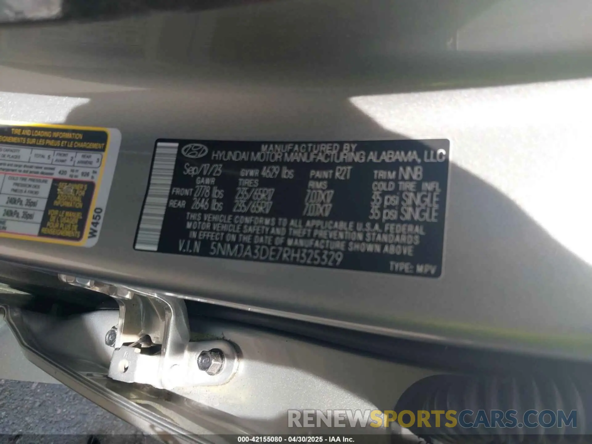9 Photograph of a damaged car 5NMJA3DE7RH325329 HYUNDAI TUCSON 2024