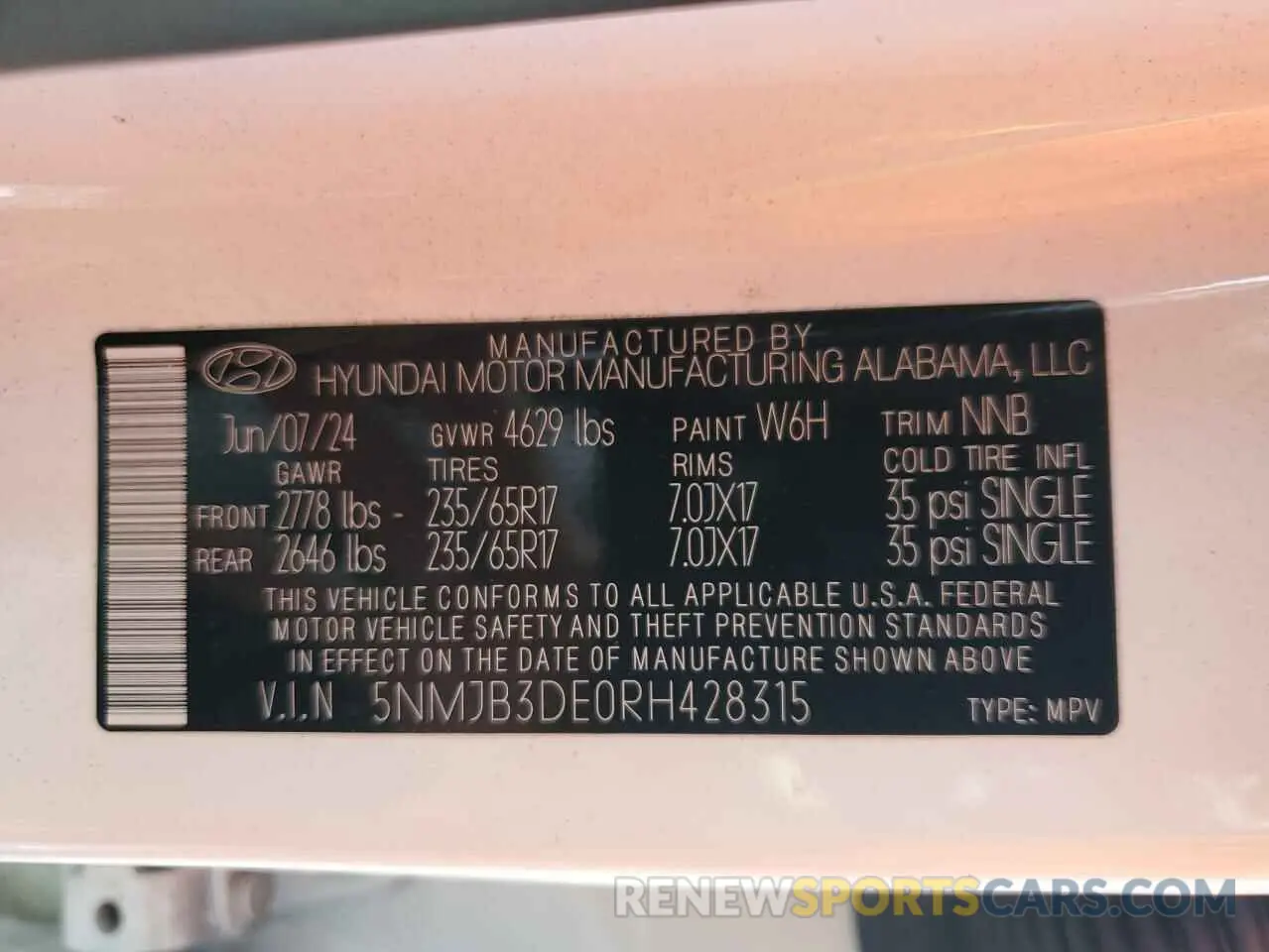13 Photograph of a damaged car 5NMJB3DE0RH428315 HYUNDAI TUCSON 2024