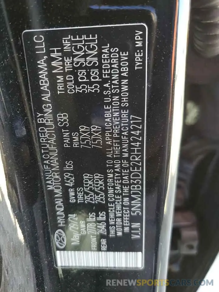 13 Фотография поврежденного автомобиля 5NMJB3DE2RH424217 HYUNDAI TUCSON 2024