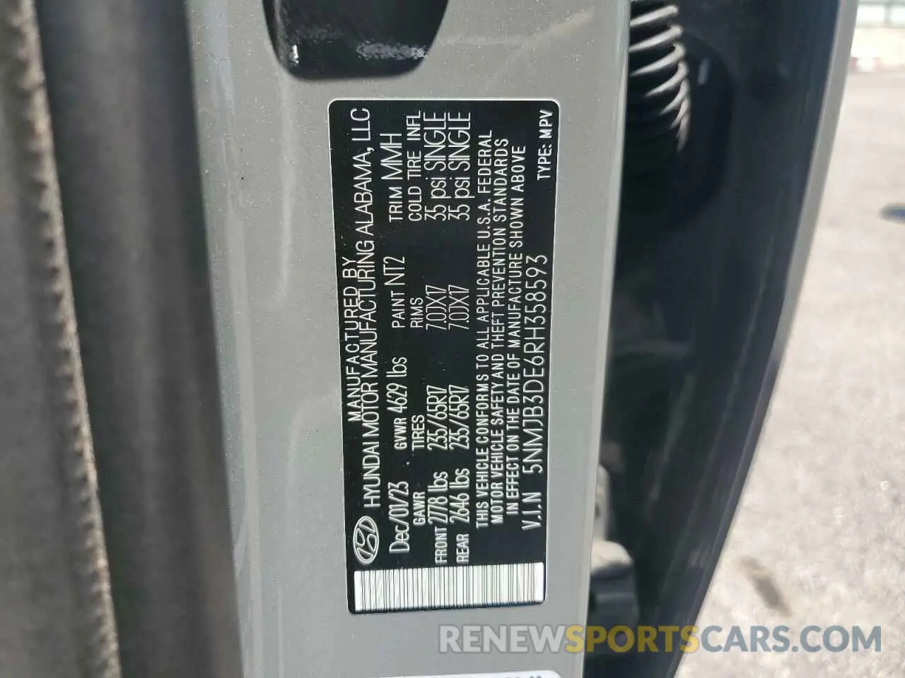 14 Photograph of a damaged car 5NMJB3DE6RH358593 HYUNDAI TUCSON 2024