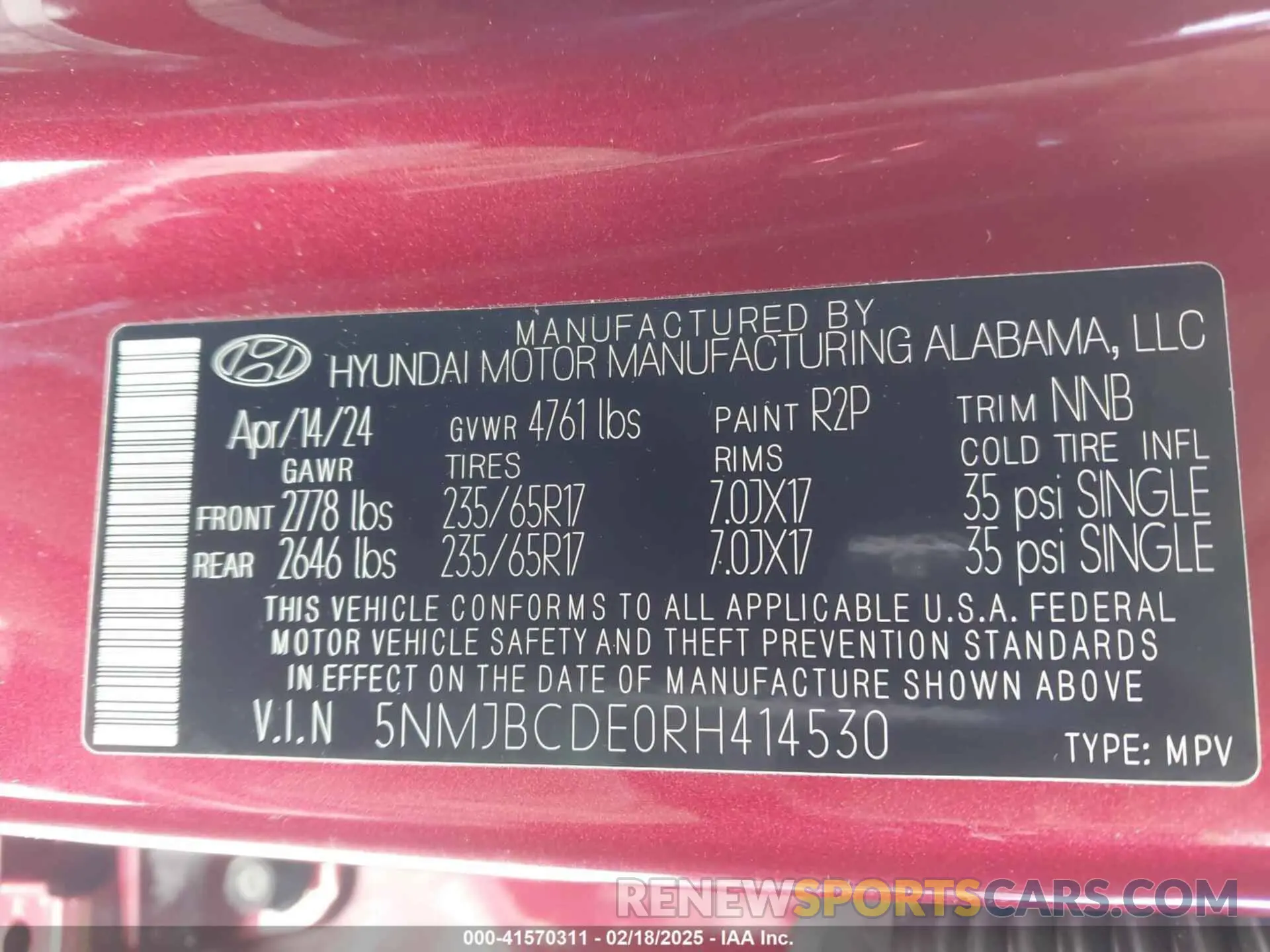 9 Photograph of a damaged car 5NMJBCDE0RH414530 HYUNDAI TUCSON 2024