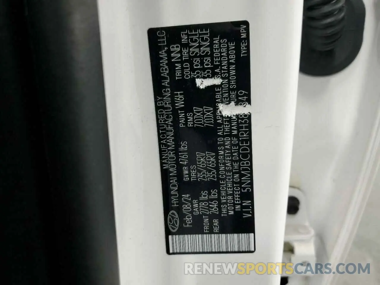 14 Photograph of a damaged car 5NMJBCDE1RH386849 HYUNDAI TUCSON 2024