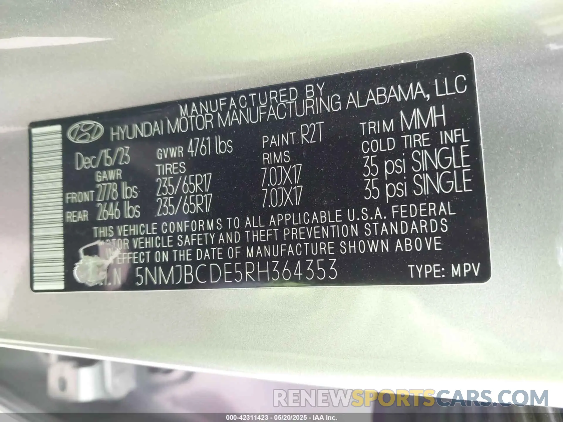 9 Фотография поврежденного автомобиля 5NMJBCDE5RH364353 HYUNDAI TUCSON 2024