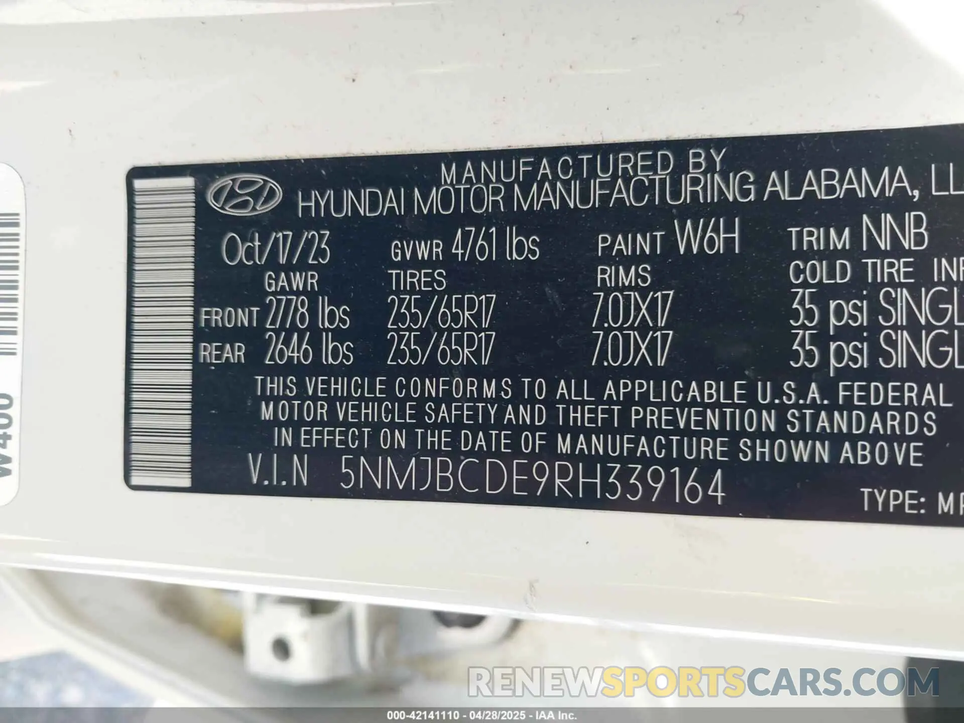 9 Photograph of a damaged car 5NMJBCDE9RH339164 HYUNDAI TUCSON 2024