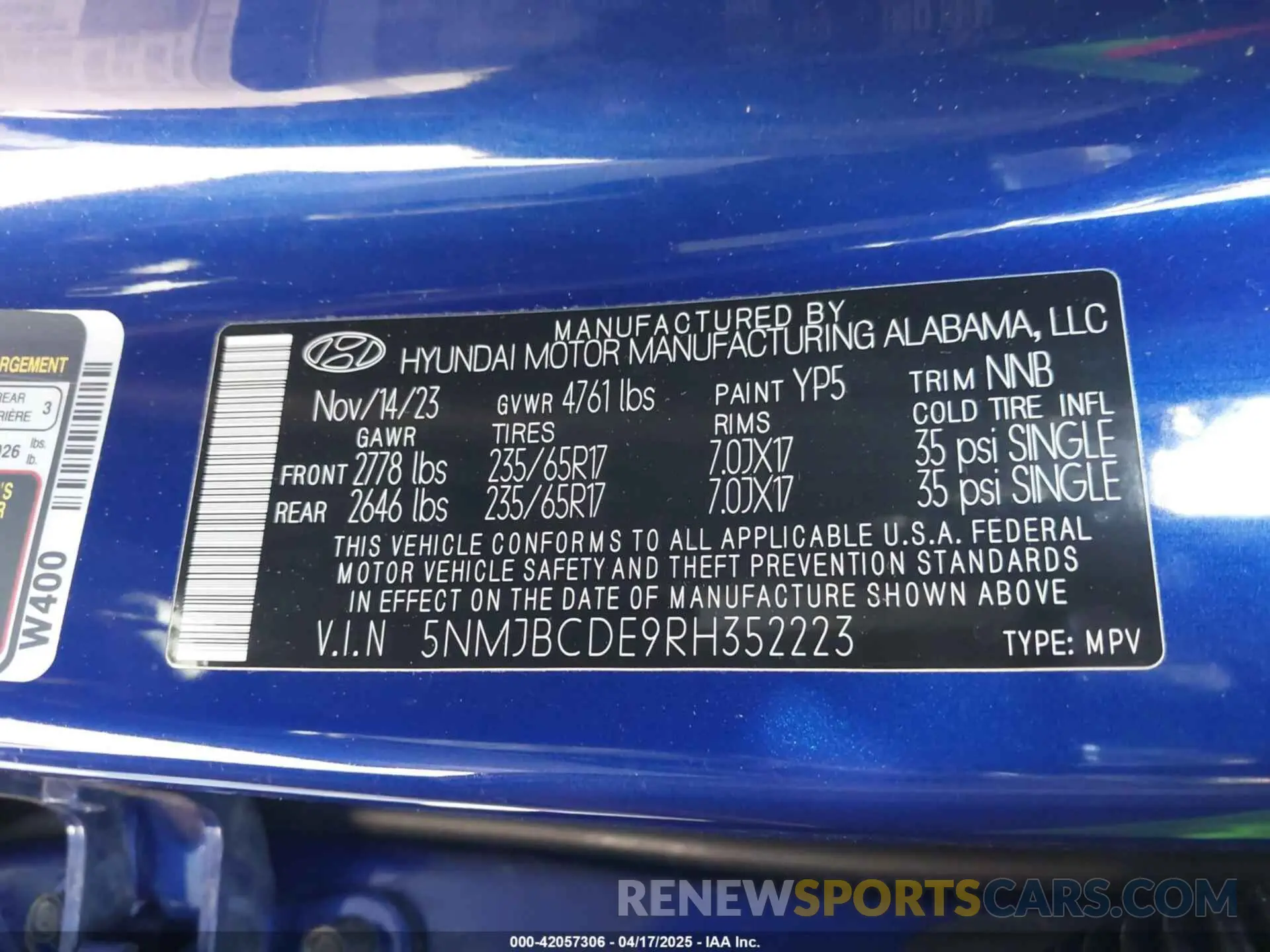 9 Фотография поврежденного автомобиля 5NMJBCDE9RH352223 HYUNDAI TUCSON 2024