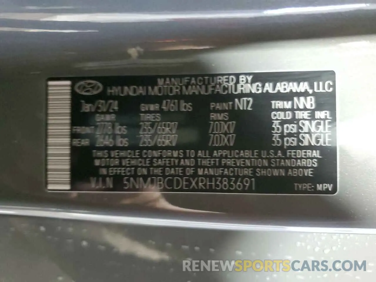 13 Фотография поврежденного автомобиля 5NMJBCDEXRH383691 HYUNDAI TUCSON 2024