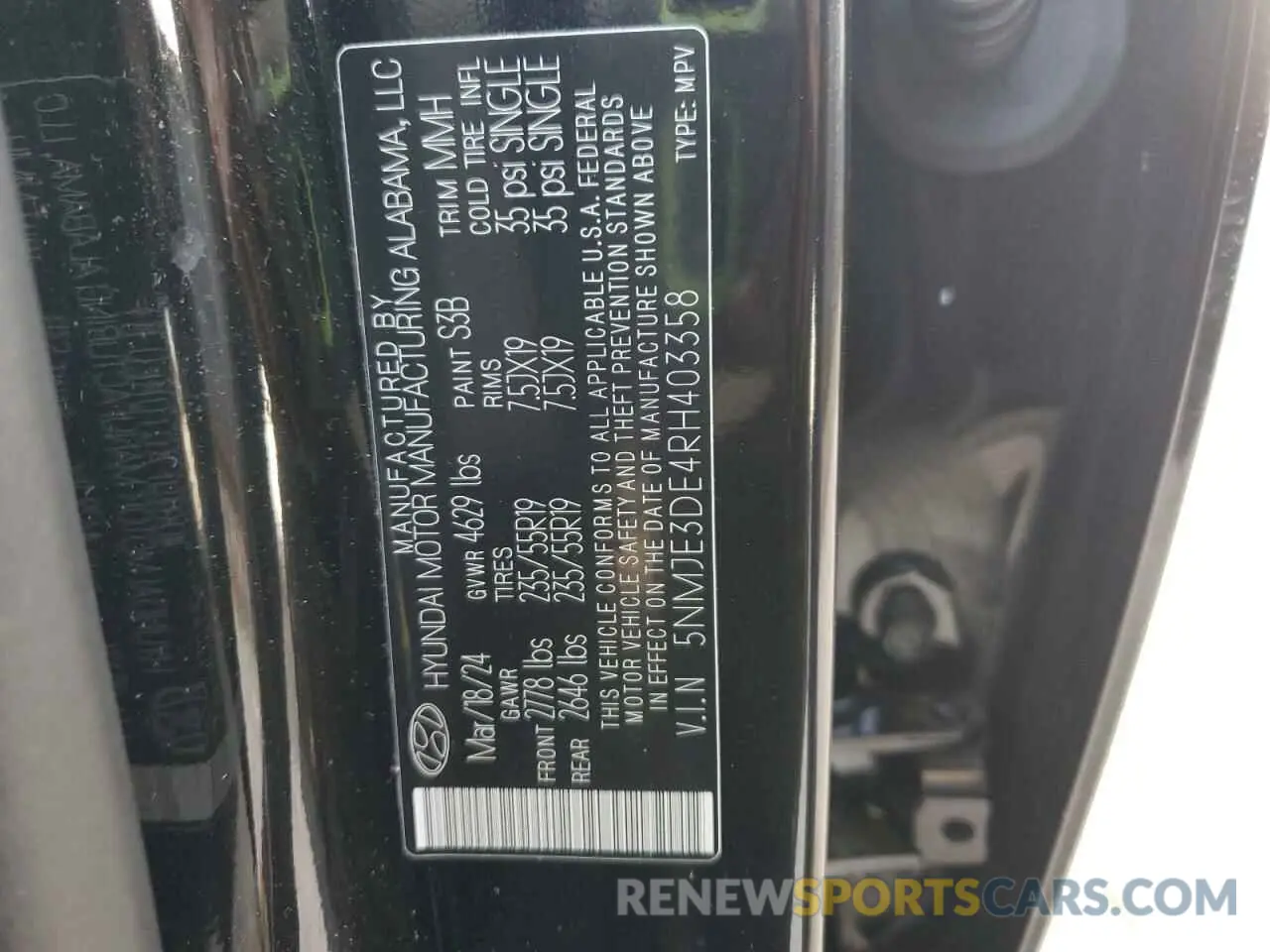 12 Photograph of a damaged car 5NMJE3DE4RH403358 HYUNDAI TUCSON 2024