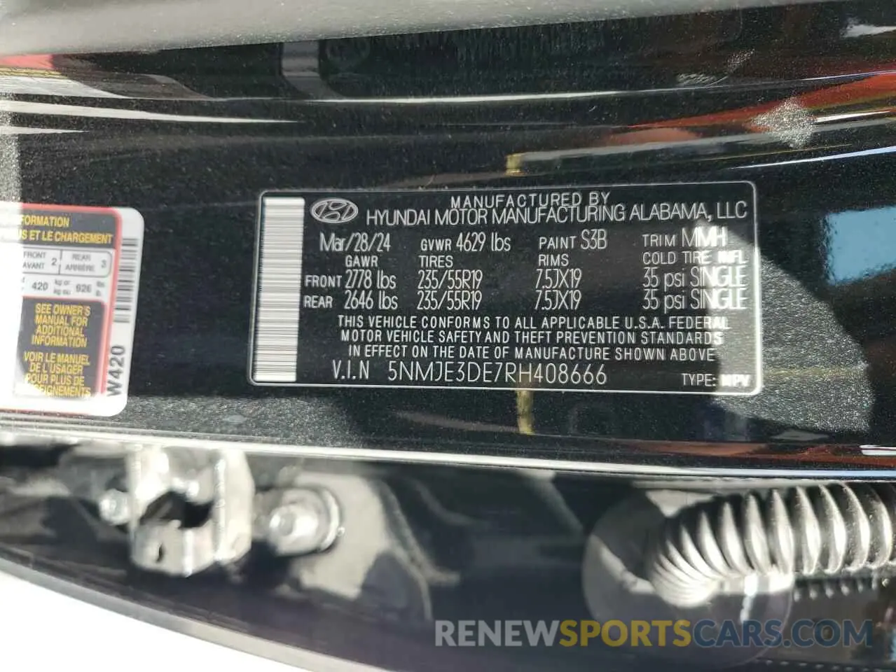 16 Photograph of a damaged car 5NMJE3DE7RH408666 HYUNDAI TUCSON 2024