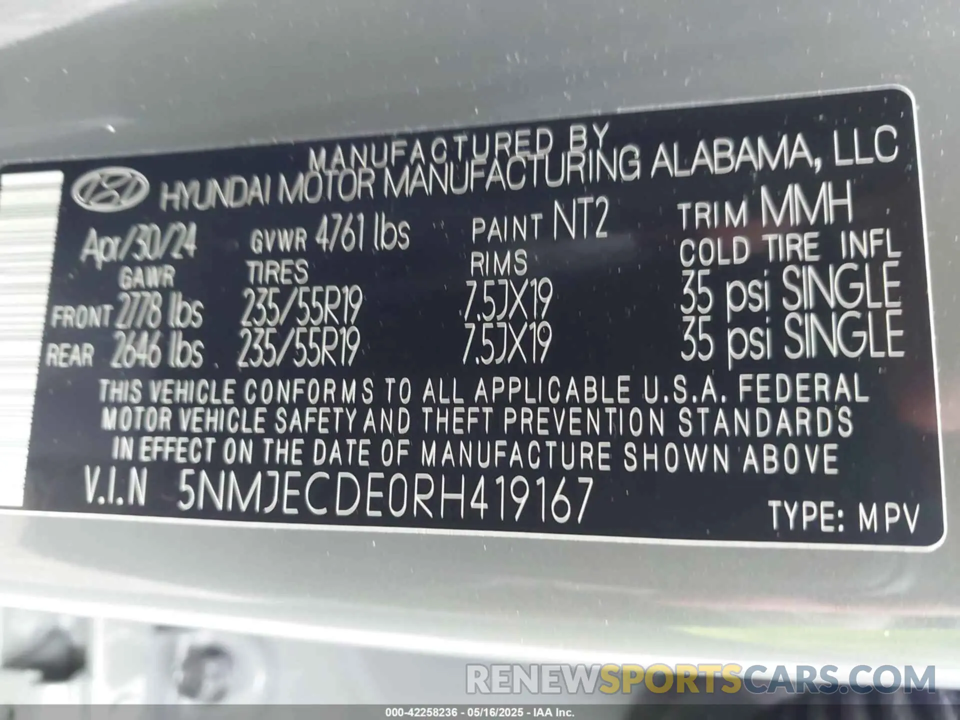 9 Photograph of a damaged car 5NMJECDE0RH419167 HYUNDAI TUCSON 2024