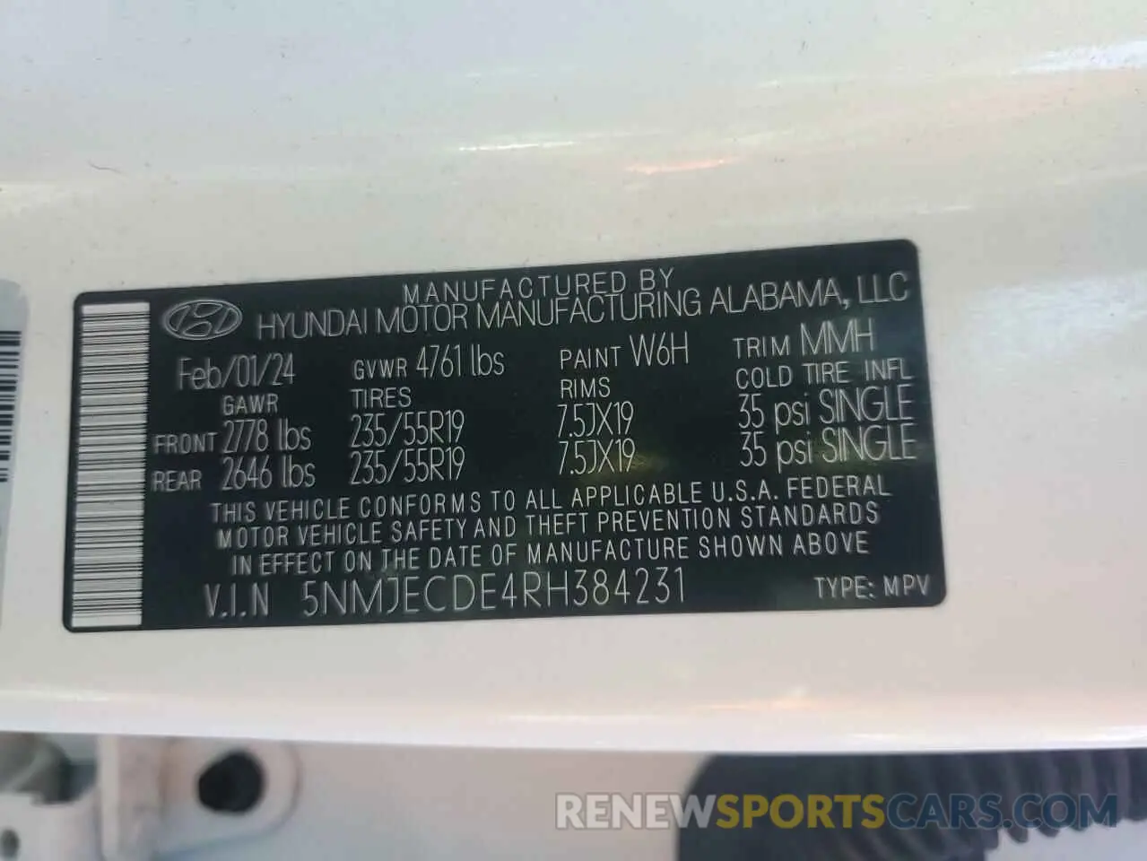 13 Фотография поврежденного автомобиля 5NMJECDE4RH384231 HYUNDAI TUCSON 2024