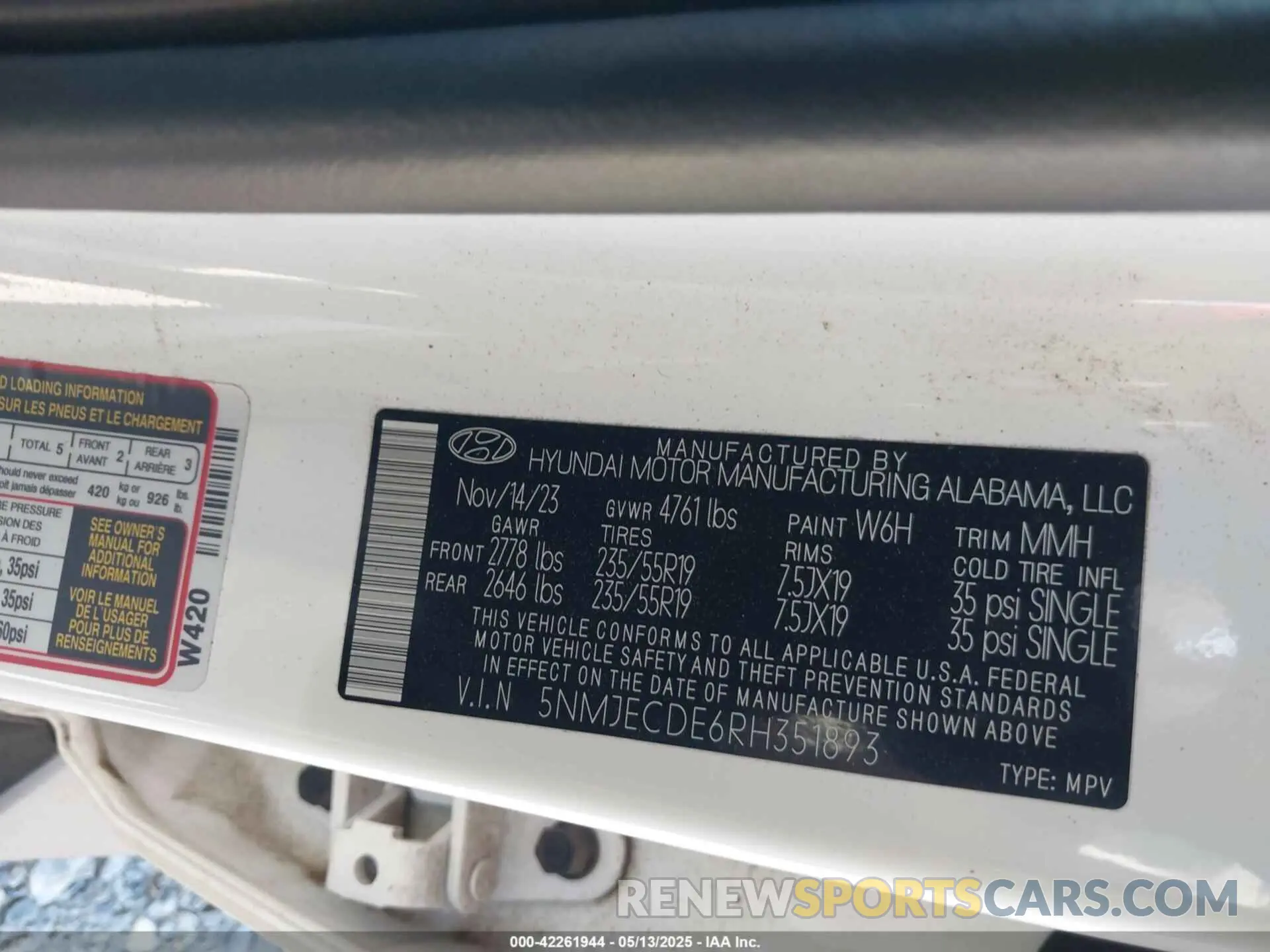 9 Фотография поврежденного автомобиля 5NMJECDE6RH351893 HYUNDAI TUCSON 2024