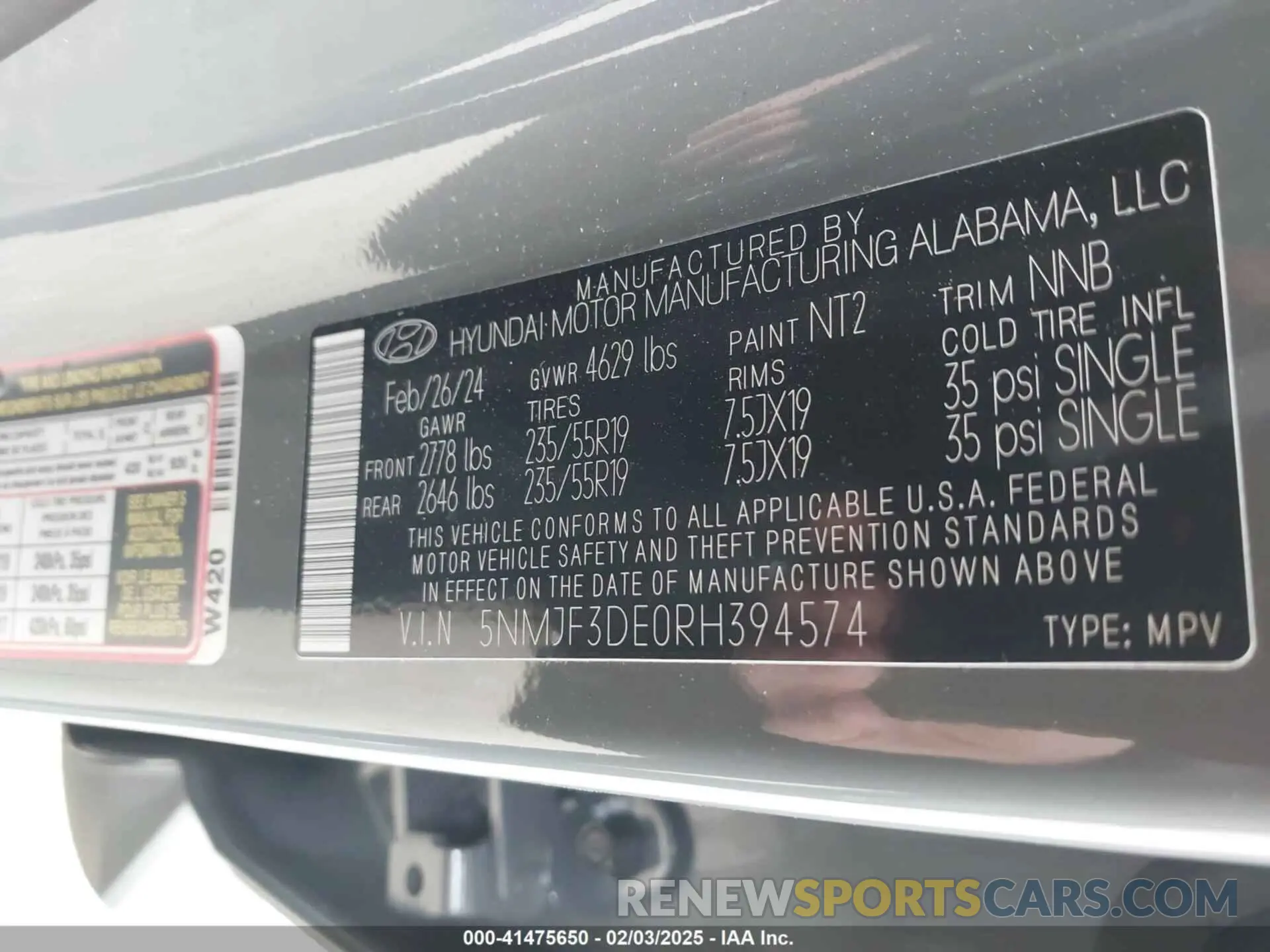 9 Photograph of a damaged car 5NMJF3DE0RH394574 HYUNDAI TUCSON 2024