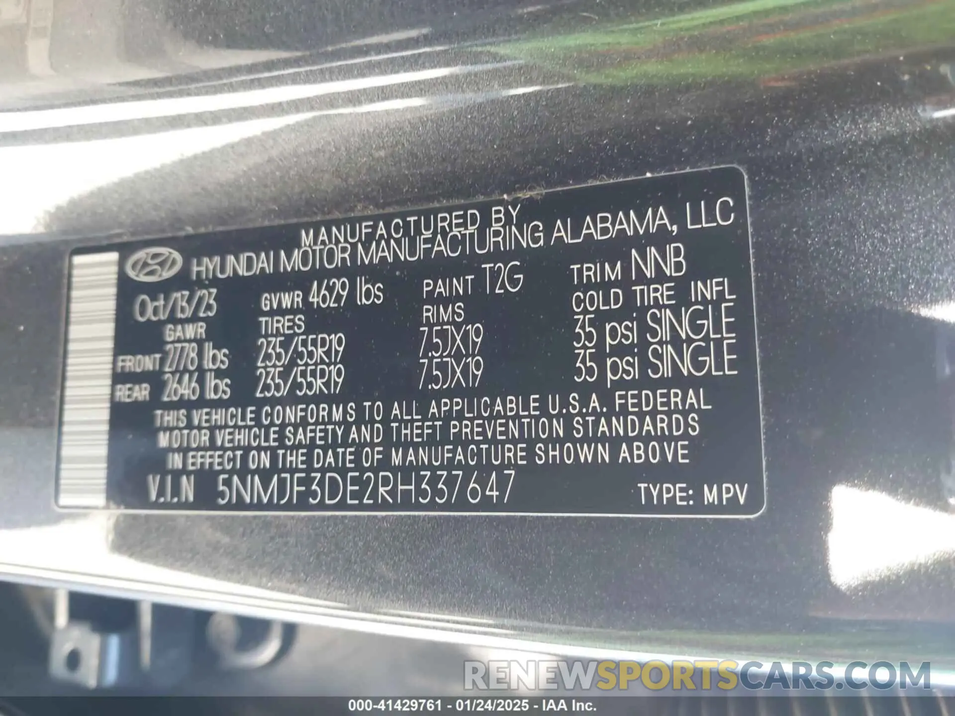 9 Photograph of a damaged car 5NMJF3DE2RH337647 HYUNDAI TUCSON 2024