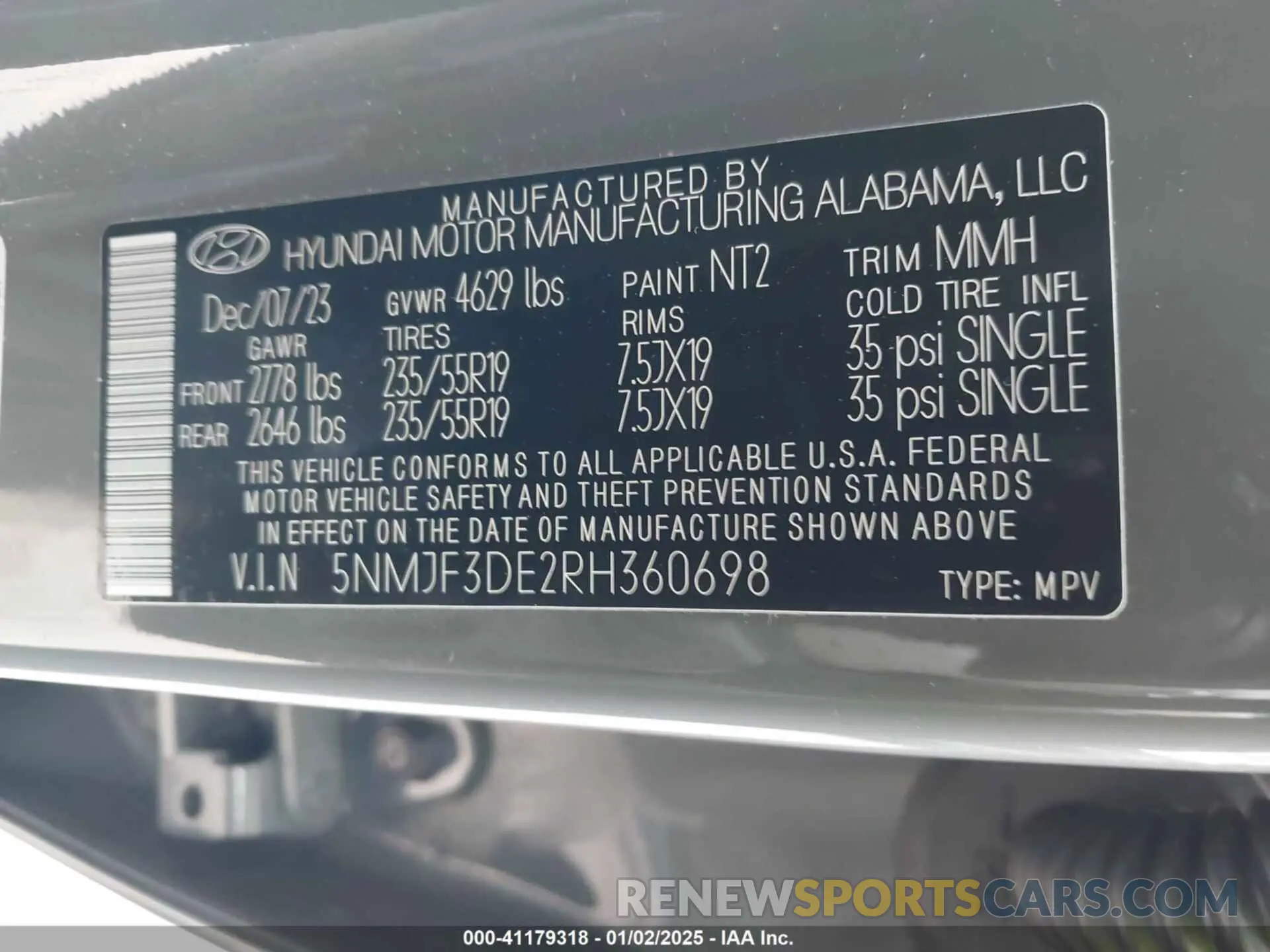 9 Photograph of a damaged car 5NMJF3DE2RH360698 HYUNDAI TUCSON 2024