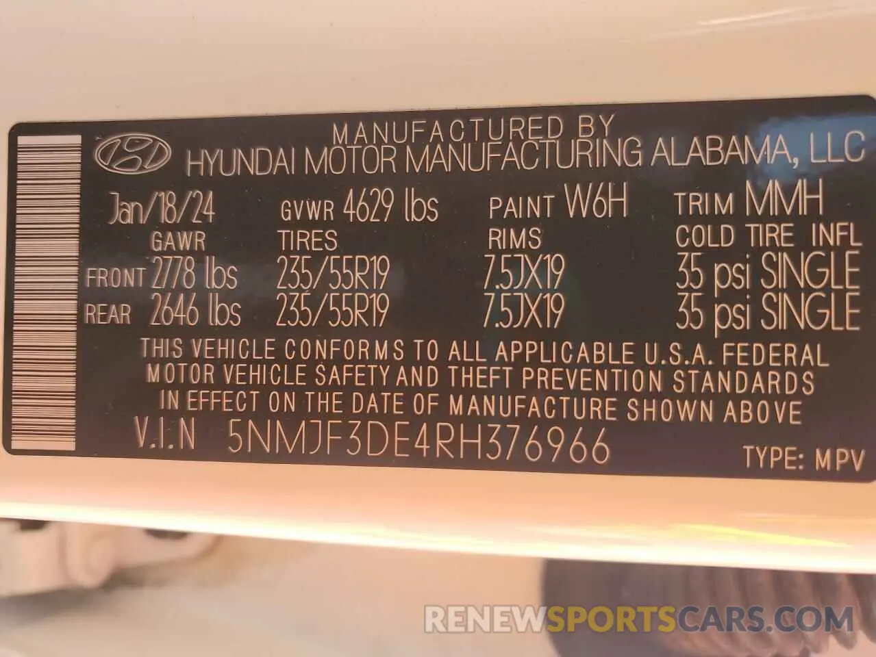13 Фотография поврежденного автомобиля 5NMJF3DE4RH376966 HYUNDAI TUCSON 2024