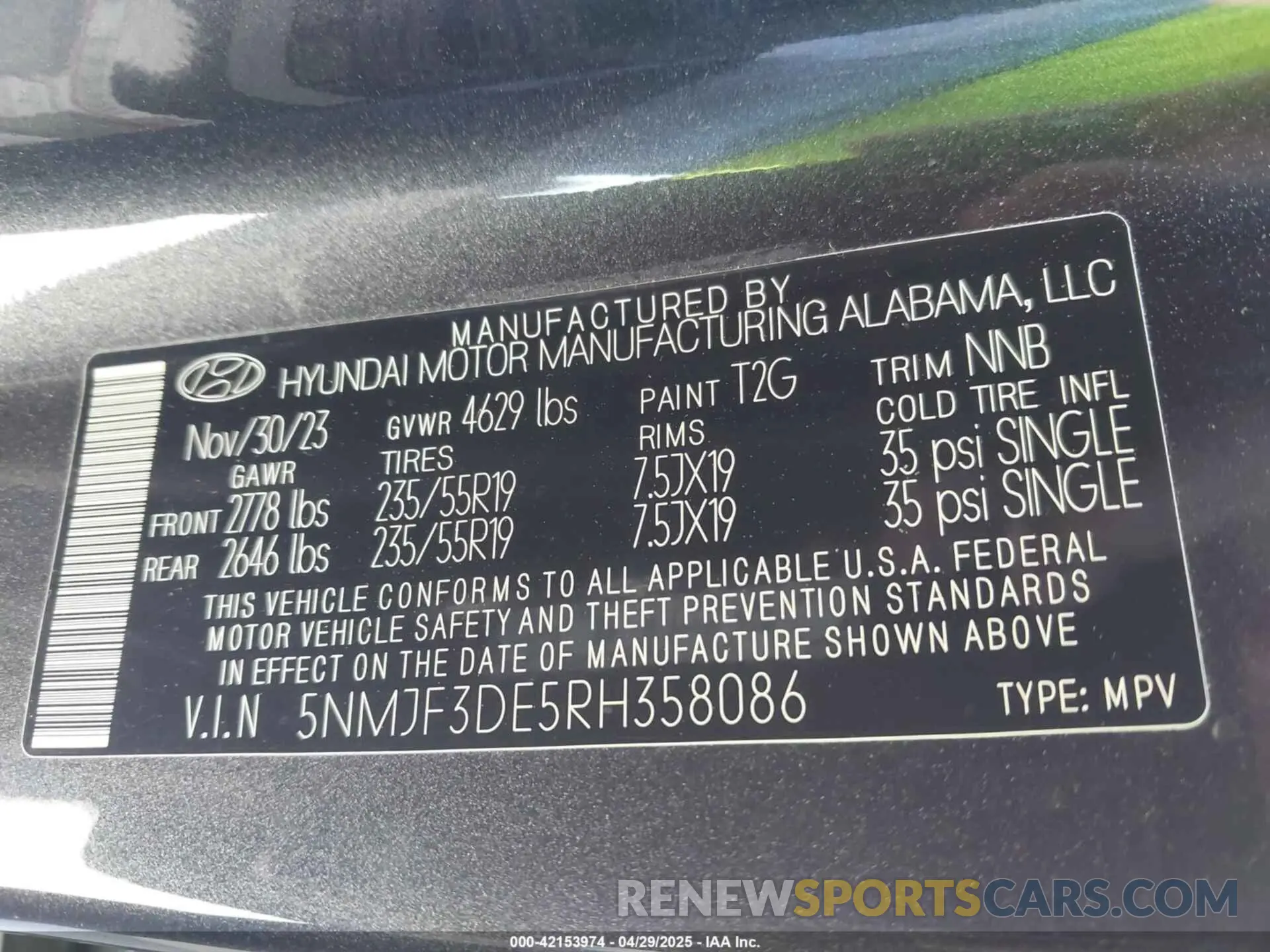 9 Фотография поврежденного автомобиля 5NMJF3DE5RH358086 HYUNDAI TUCSON 2024