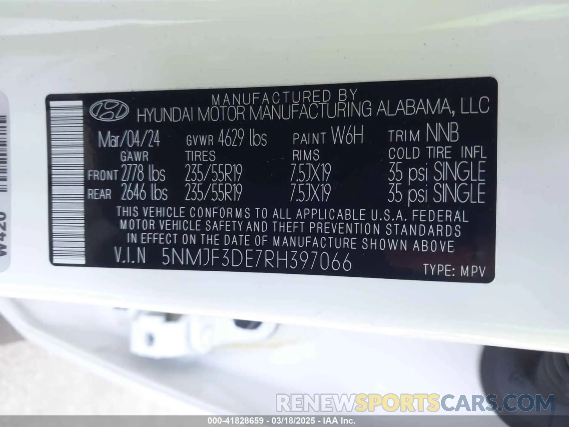 9 Photograph of a damaged car 5NMJF3DE7RH397066 HYUNDAI TUCSON 2024